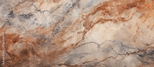 Detailed view of a marble wall showcasing a mixture of brown and white colors, creating a visually striking pattern © TheWaterMeloonProjec