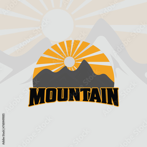 Vintage mountain logo design vector template icon minimalist template icon graphic design