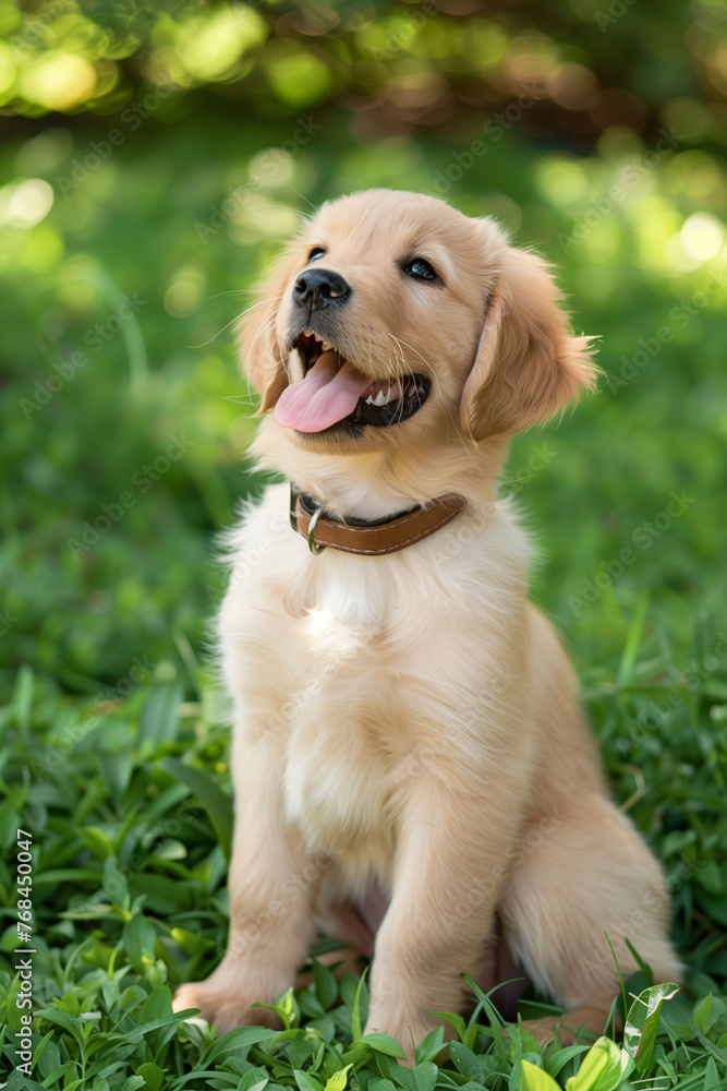 Playful Young Retriever Amidst Fresh Green Leaves
Playful Young Retriever Amidst Fresh Green Leaves