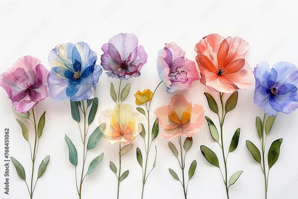 A design of a flower in watercolor style painting isolated on white.	
