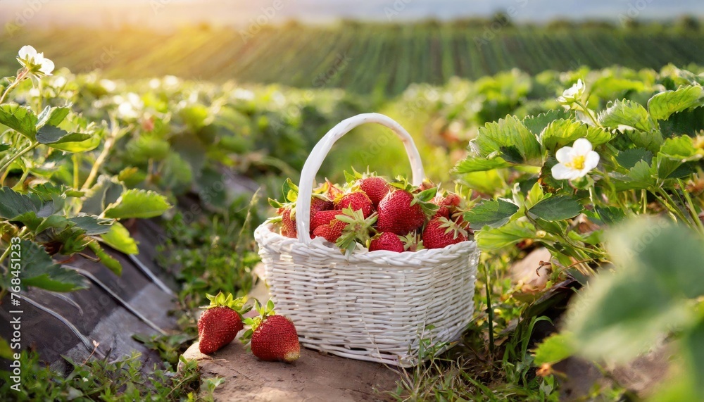 Fresh Organic Strawberries at Pick-Your-Own Farm Fresh Organic Strawberries at Pick-Your-Own Farm