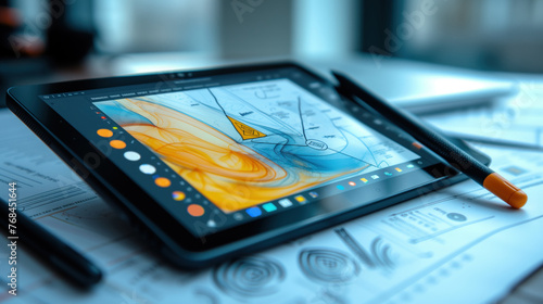 modern graphics tablet close up photo