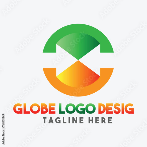 Free Download 3D Globe and Arrow Business Logo design free - GFXLoad