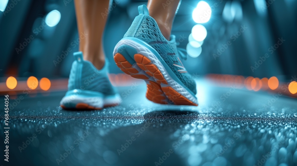 Fototapeta premium runner's legs in sneakers close-up
