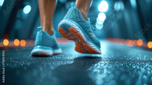 runner's legs in sneakers close-up