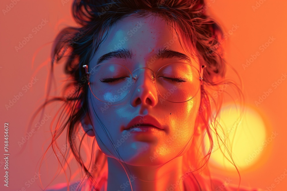 A serene portrait suitable for a meditation app's welcome screen A serene portrait suitable for a meditation app's welcome screen