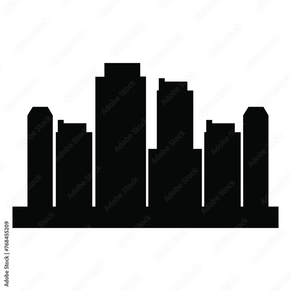 Obraz premium City Building Landscape Icon Silhouette