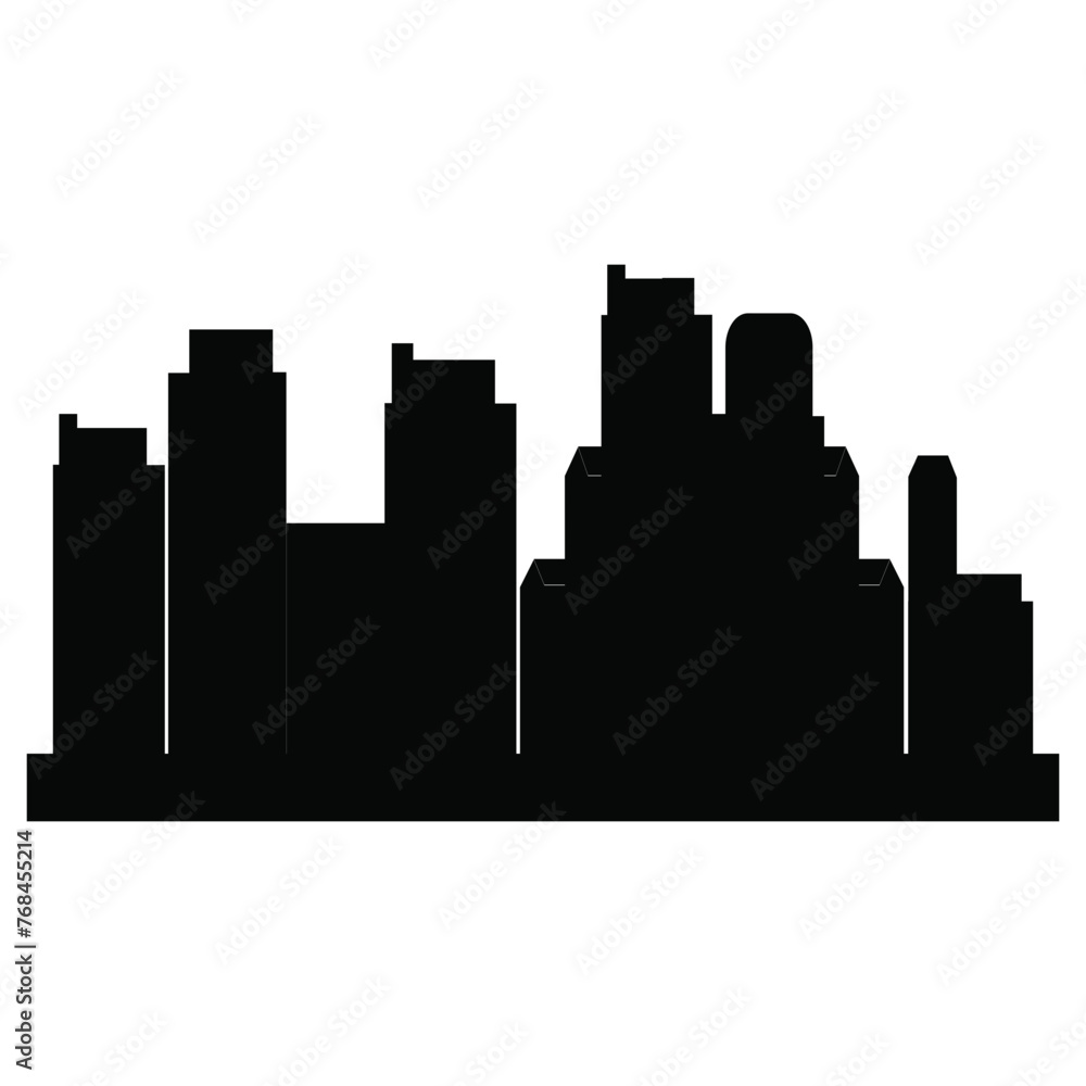 City Building Landscape Icon Silhouette