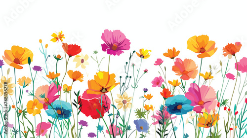background pilan colorful color flowers flat vector 