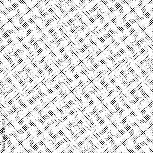 Abstract halftone geometric seamless pattern. Endless dotted texture. Design element for various purpose.