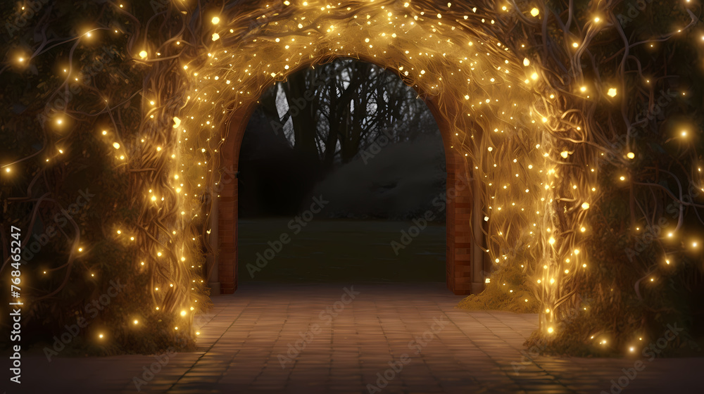 Fototapeta premium Charming tunnel of twinkling lights