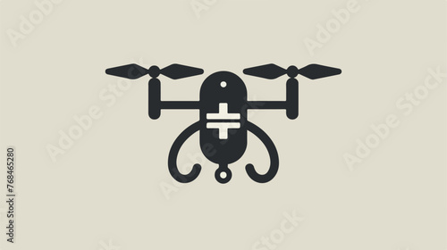 Drug Drone Delivery vector icon. Style isolated flat symbol