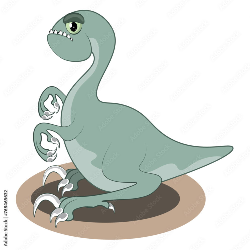 Obraz premium Cartoon tyrannosaurus Rex or T-Rex, a prehistoric dinosaur creature. Suitable for children's educational.