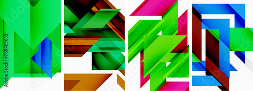 Triangle poster abstract background set for wallpaper, business card, cover, poster, banner, brochure, header, website