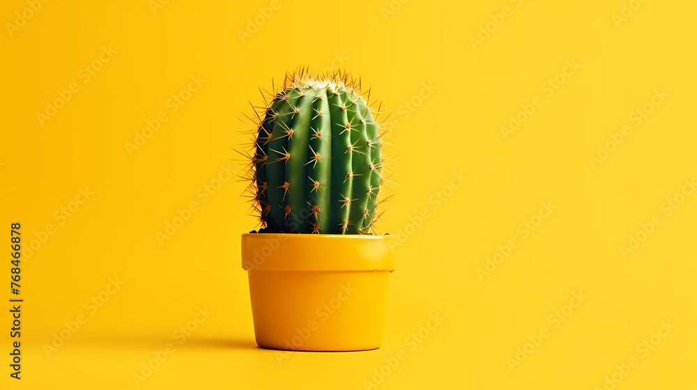 Cactus in pot on empty background Cactus in pot on empty background
