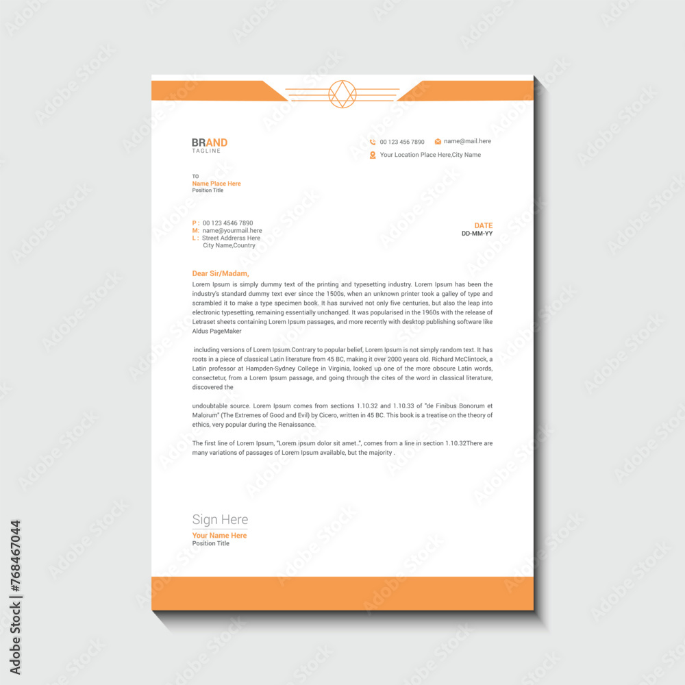 Obraz premium Modern business and corporate letterhead template