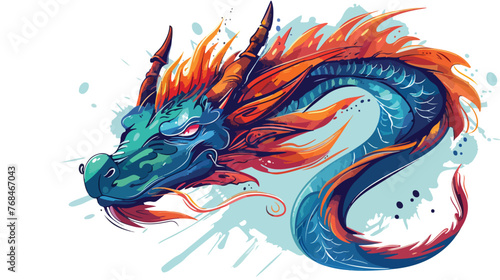 Face of a fantasy dragon sketch illustration Myths and