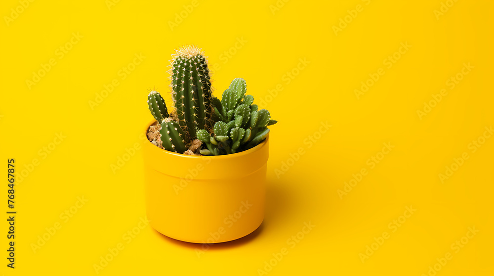 Cactus in pot on empty background Cactus in pot on empty background