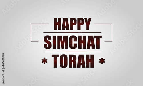 Happy Simchat Torah text and background illustration design