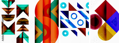Triangle poster abstract background set for wallpaper, business card, cover, poster, banner, brochure, header, website