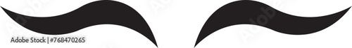 Closed eye with eyelashes cute icon for cartoon character illustration. Sleep girl or unicorn long eyelash line flat simple face part graphic makeup mascara symbol isolated on transparent background.
