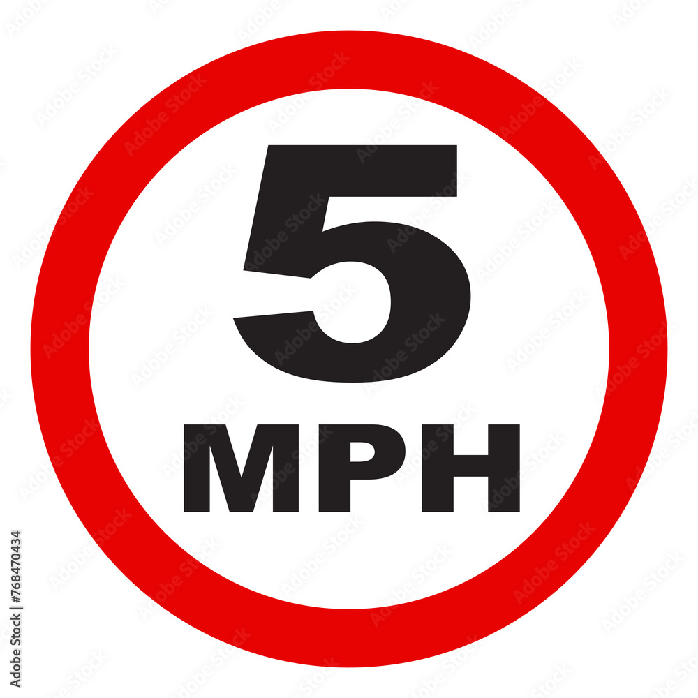 5 MPH sign vector illustration 5 MPH sign vector illustration