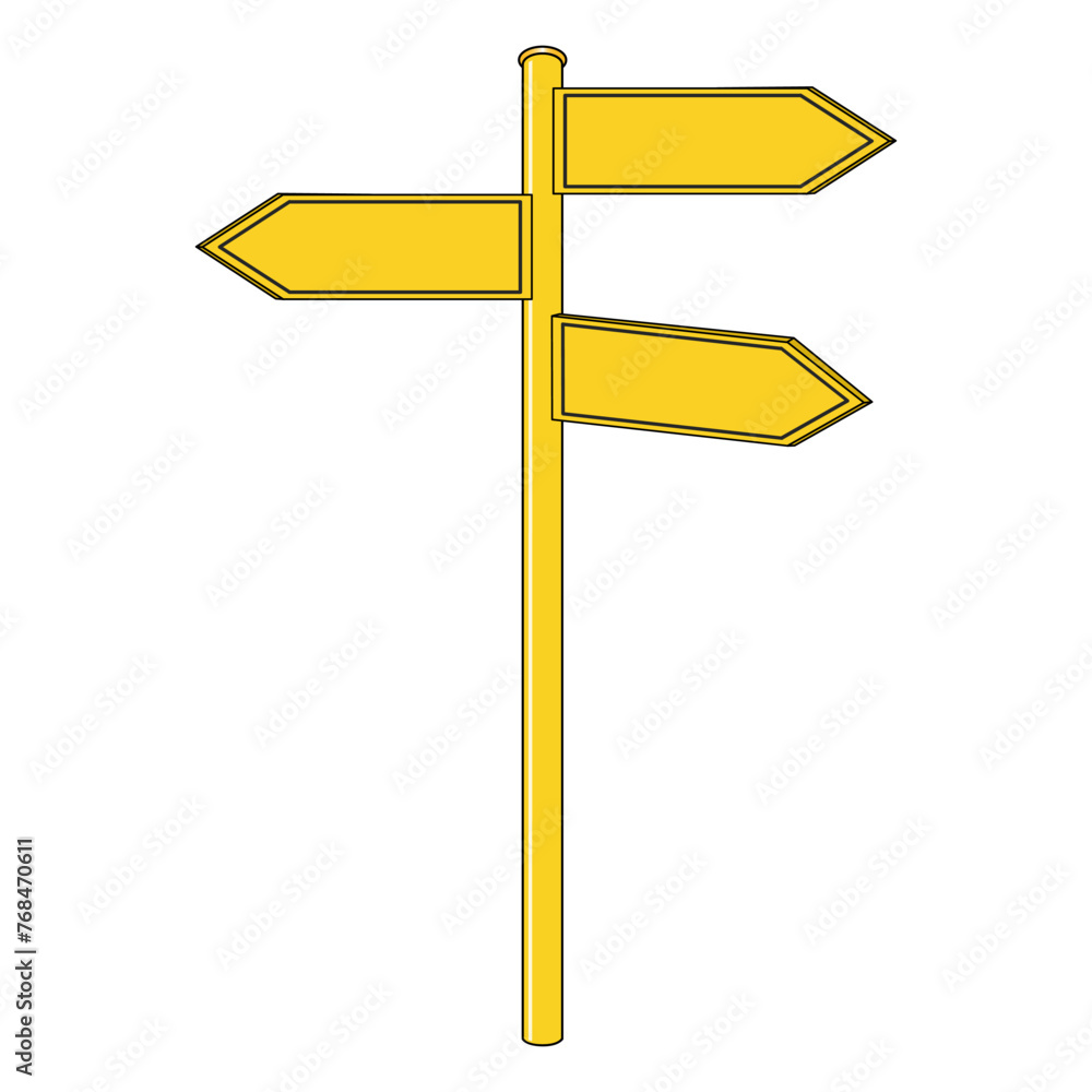 three signpost vector illustration three signpost vector illustration