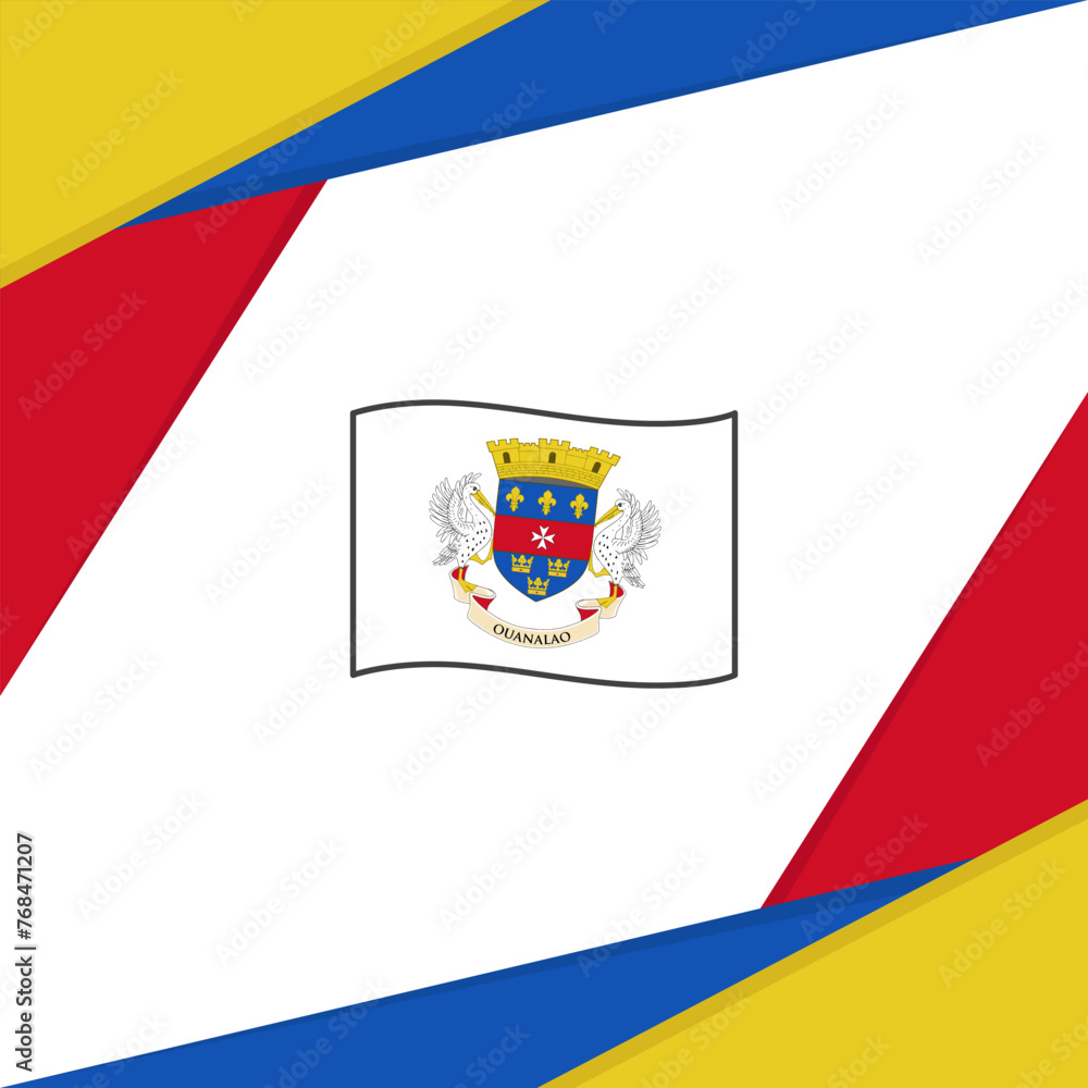 Obraz premium Saint Barthelemy Flag Abstract Background Design Template. Saint Barthelemy Independence Day Banner Social Media Post. Saint Barthelemy