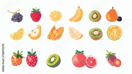 Fototapeta Naklejka Na Ścianę i Meble -  Fruits design over white background vector illustration