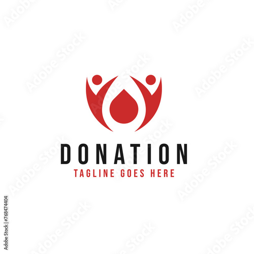 Blood Donation for Foundation or Medical Logo Design Illustration Idea
