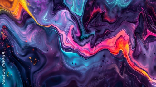 Abstract art flow, colorful liquid patterns, dreamlike background