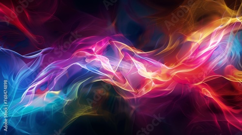 Colorful abstract light art, vibrant glow, ethereal background