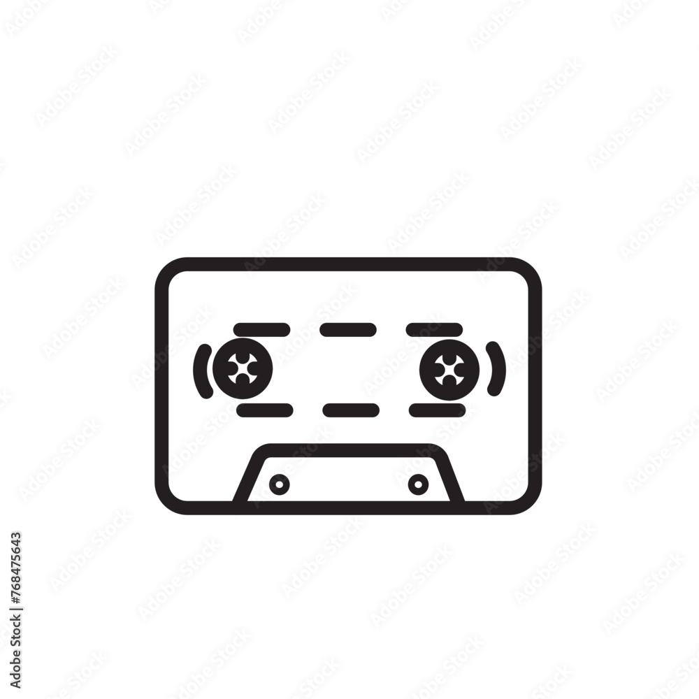 Cassette Audio Tape Line Icon Cassette Audio Tape Line Icon