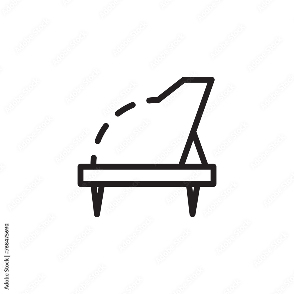 Classic Piano Music Line Icon Classic Piano Music Line Icon