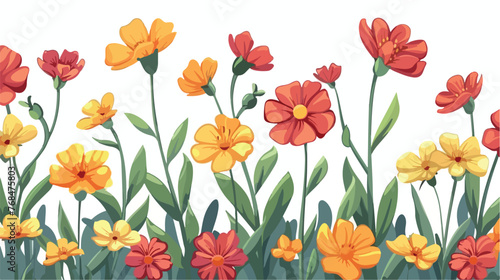 Beautiful flowers in the garden. .. Flat vector isolated © Aina
