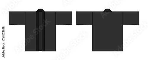 Traditional Japanese Happi coat (ceremonial robe) vector template illustration