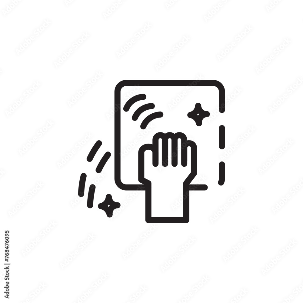 Fabric Rag Wipe Line Icon Fabric Rag Wipe Line Icon