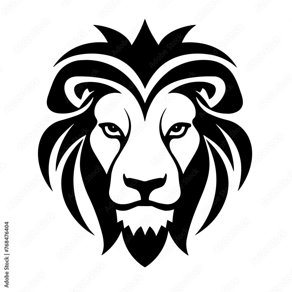 Fototapeta premium Lion face flat icon