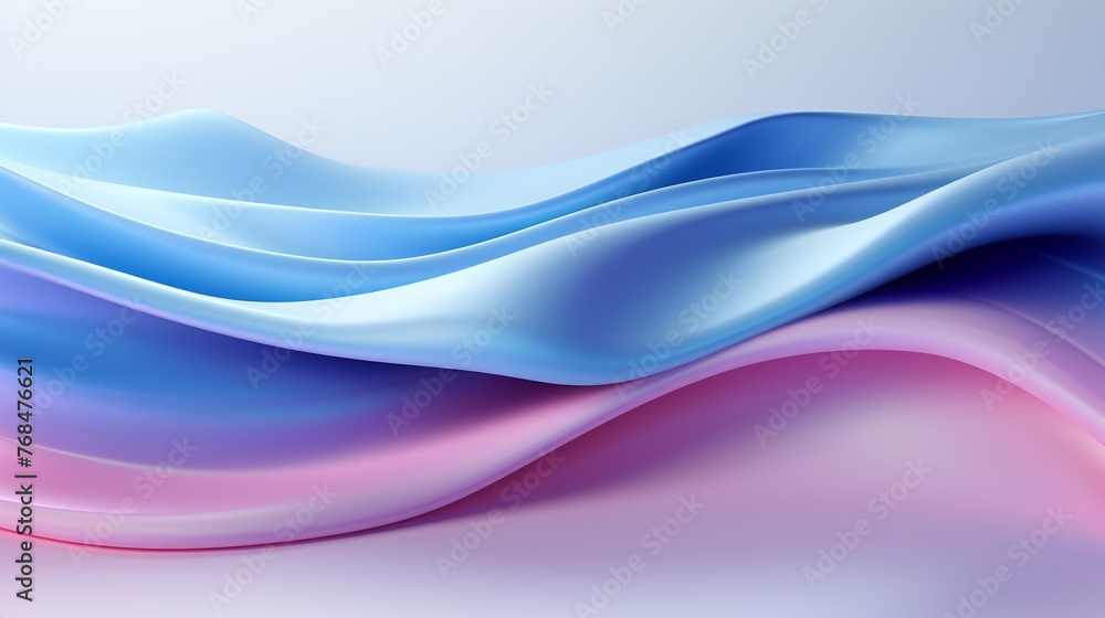 Soft waves of a 3D ribbon ripple across a tranquil canvas, creating a soothing atmosphere. Soft waves of a 3D ribbon ripple across a tranquil canvas, creating a soothing atmosphere.