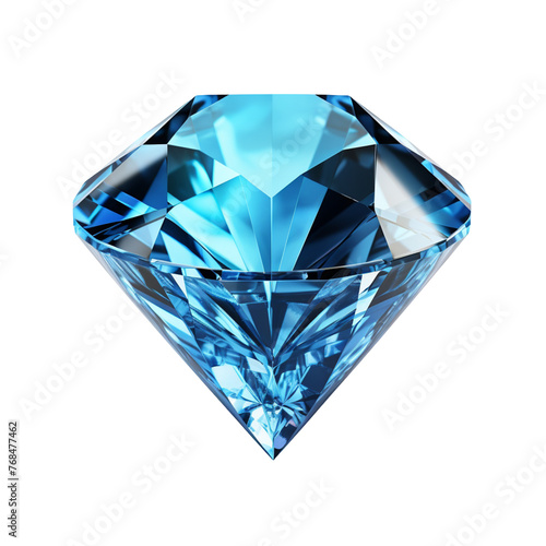 Blue diamond isolated on transparent background