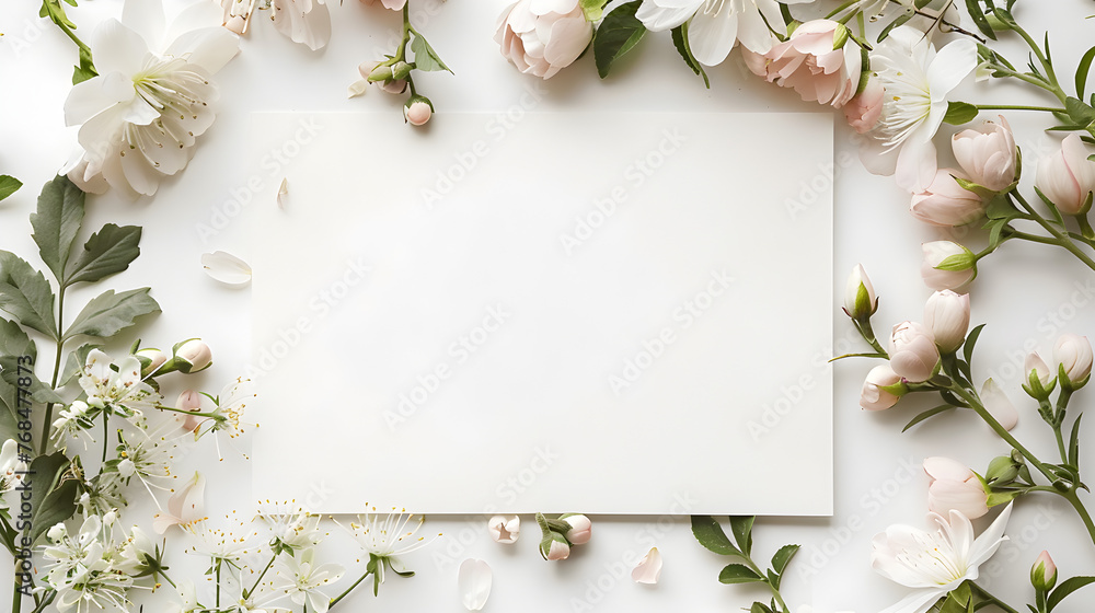 Flowers in Frames: A beautiful floral arrangement featuring roses, leaves, and other elements, perfect for greeting cards, invitations, or decorative purposes.