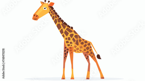 Giraffe Cartoon Vector flat vector isolated on white background 