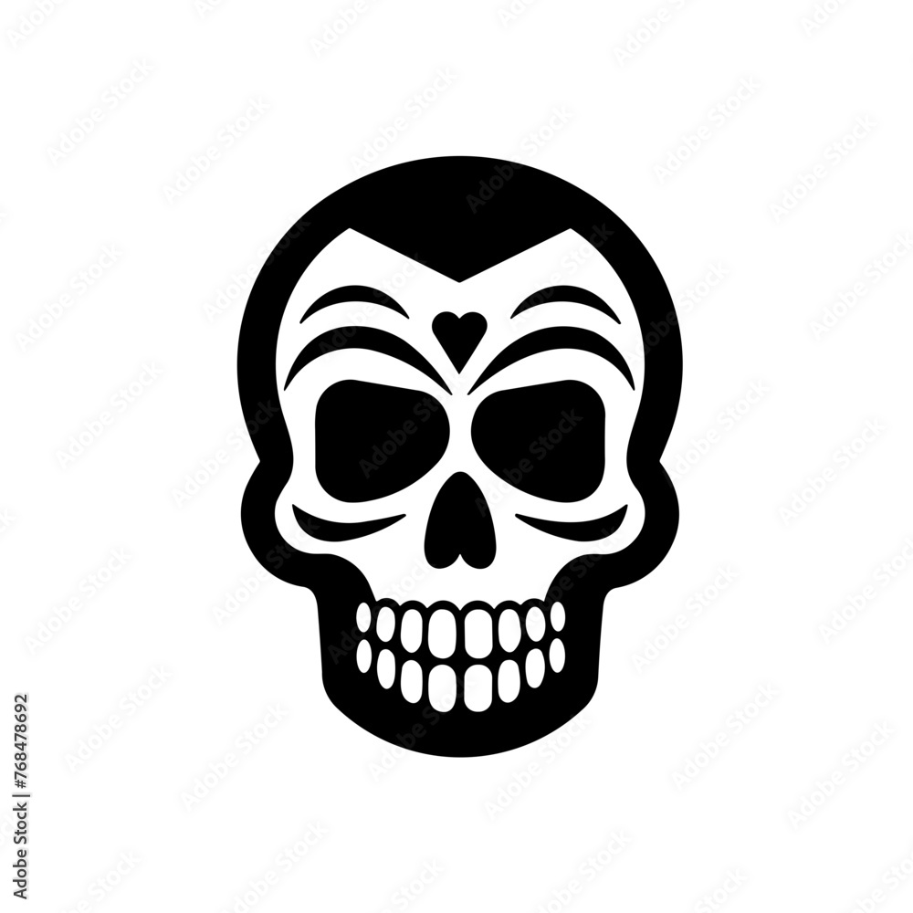 Obraz premium Simple Mexican skull icon