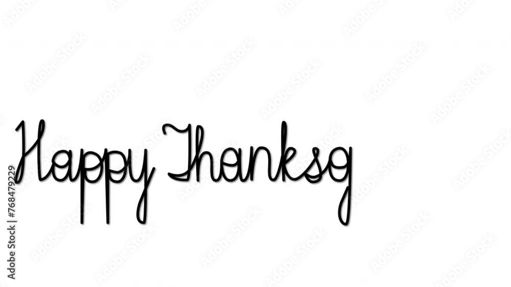Happy Thanksgiving words handwriting animation. Happy Thanksgiving words handwriting animation.