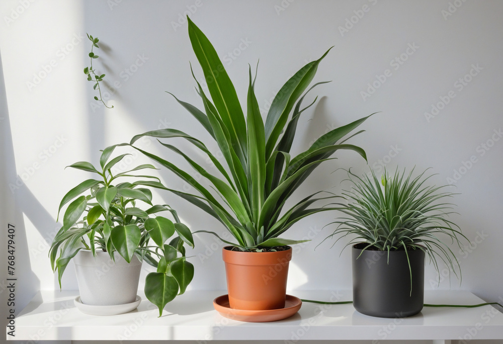 Air-purifying plants to improve home indoor air quality colorful background