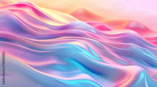A cascade of calming colors flows through the air, its 3D liquid display imbuing the scene. photo