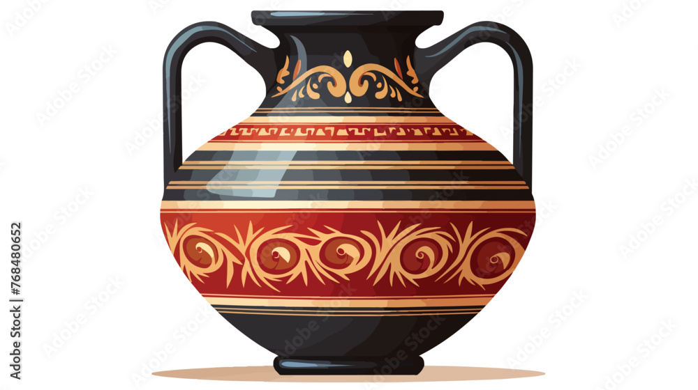 Greek ceramic vessel on a transparent background. Iso