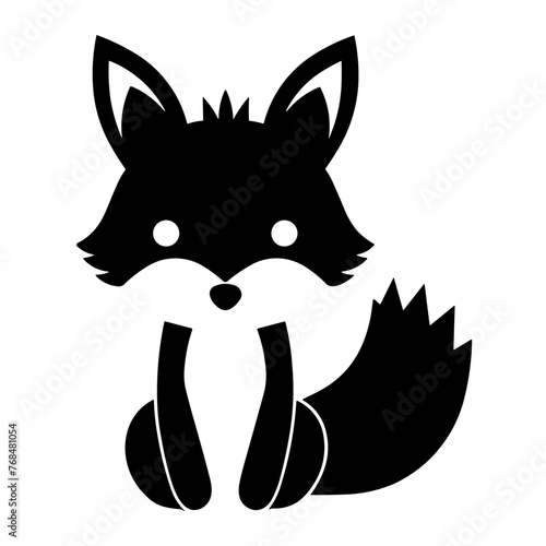 Simple fox black icon