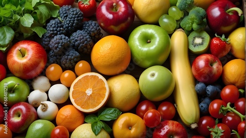 A vibrant assortment of fresh fruits and vegetables  symbolizing the importance of nutrition for health and vitality