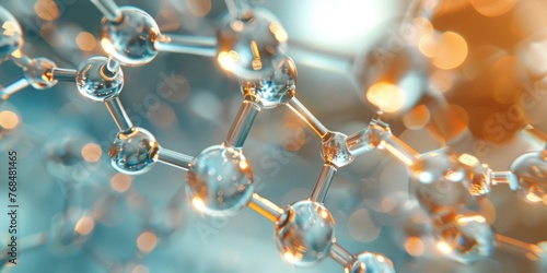 Fototapeta Naklejka Na Ścianę i Meble -  Texture of an atomic biological molecule. structure molecule background. Molecular DNA